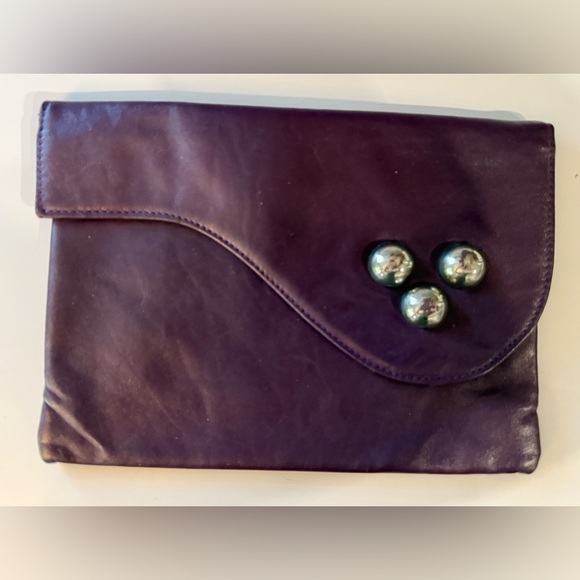 Vintage Purple leather clutch. - Picture 7 of 7